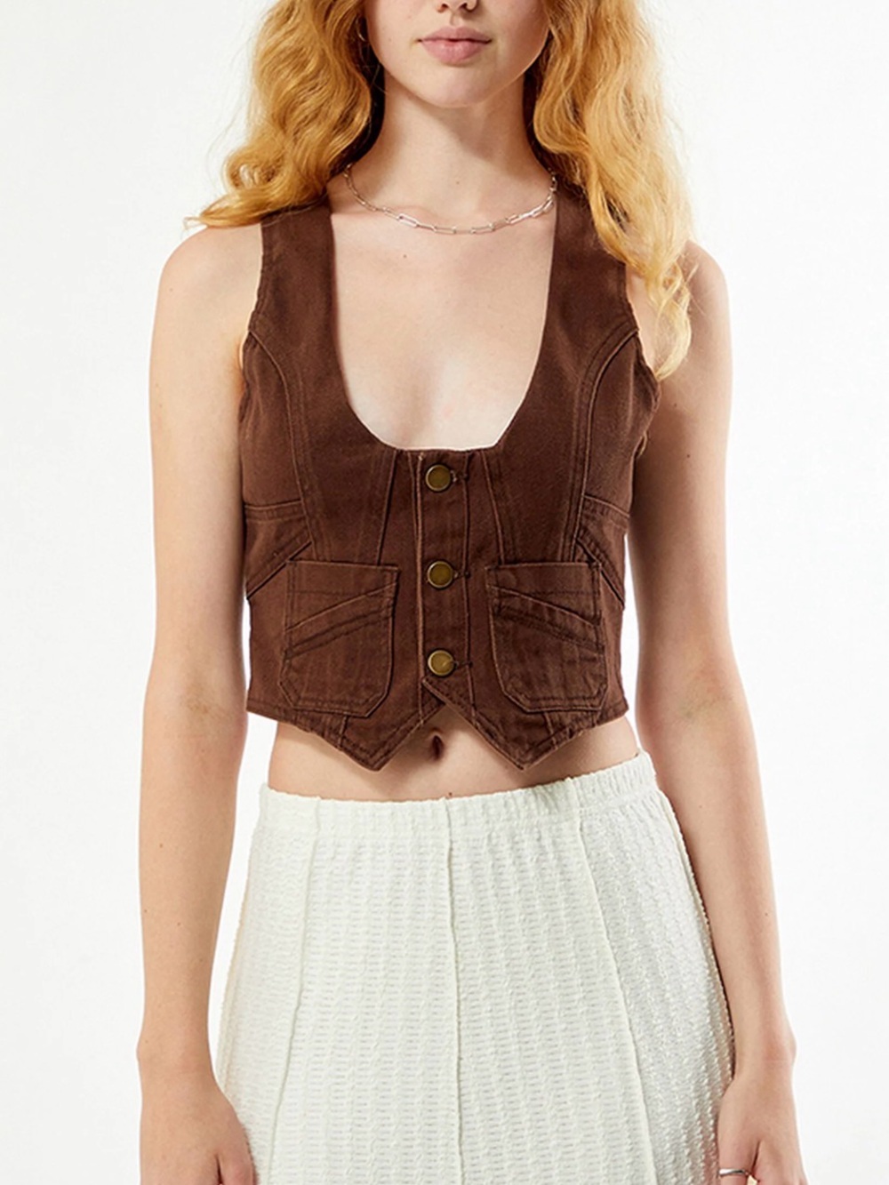 PacSun Your Favorite Kenny Brown Denim Vest